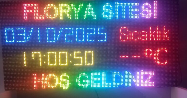 Malatya Florya Sitesi için yaptığımız led bilgi ekranı